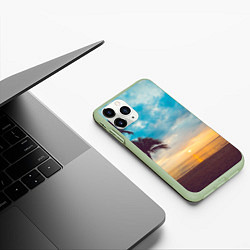 Чехол iPhone 11 Pro матовый Пейзаж, цвет: 3D-салатовый — фото 2