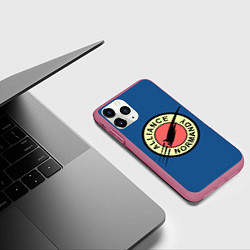 Чехол iPhone 11 Pro матовый Mass effect x Futurama, цвет: 3D-малиновый — фото 2