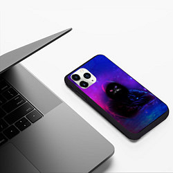 Чехол iPhone 11 Pro матовый КОСМО КОТ SPACE CAT Z, цвет: 3D-черный — фото 2