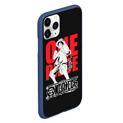 Чехол iPhone 11 Pro матовый One Piece Luffy, цвет: 3D-тёмно-синий — фото 2