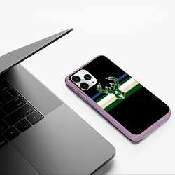 Чехол iPhone 11 Pro матовый Milwaukee Bucks форма Statement Edition, цвет: 3D-сиреневый — фото 2