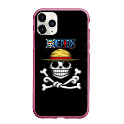 Чехол iPhone 11 Pro матовый Пираты Соломенной Шляпы One Piece, цвет: 3D-малиновый