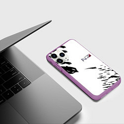 Чехол iPhone 11 Pro матовый MASS EFFECT ПОСЛЕДНИЙ БОЙ БЕЛ, цвет: 3D-фиолетовый — фото 2