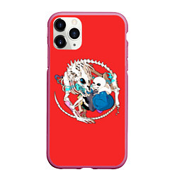 Чехол iPhone 11 Pro матовый Снас и дракон, цвет: 3D-малиновый