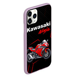Чехол iPhone 11 Pro матовый KAWASAKI NINJA КАВАСАКИ, цвет: 3D-сиреневый — фото 2