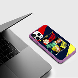 Чехол iPhone 11 Pro матовый Луффи, Зоро и Санджи One Piece, цвет: 3D-фиолетовый — фото 2