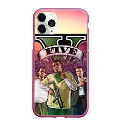 Чехол iPhone 11 Pro матовый GTA V TEAM FOREVER AND EVER, цвет: 3D-малиновый