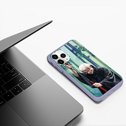 Чехол iPhone 11 Pro матовый Слепой самурай Затойчи, цвет: 3D-светло-сиреневый — фото 2
