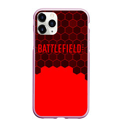 Чехол iPhone 11 Pro матовый Battlefield 2042 - Hexagon, цвет: 3D-розовый
