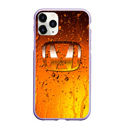 Чехол iPhone 11 Pro матовый Honda капли дождя, цвет: 3D-светло-сиреневый