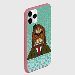 Чехол iPhone 11 Pro матовый Radiohead Радиохед Logo спина Z, цвет: 3D-малиновый — фото 2