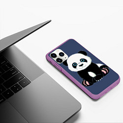 Чехол iPhone 11 Pro матовый Милая Панда Sweet Panda, цвет: 3D-фиолетовый — фото 2