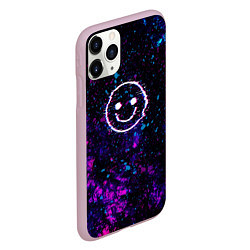 Чехол iPhone 11 Pro матовый GLITCH SMILE ГЛИТЧ СМАЙЛ, цвет: 3D-розовый — фото 2