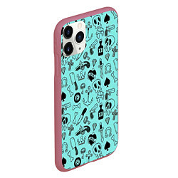 Чехол iPhone 11 Pro матовый SkullS, цвет: 3D-малиновый — фото 2