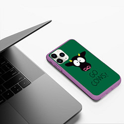 Чехол iPhone 11 Pro матовый Go Cows, цвет: 3D-фиолетовый — фото 2