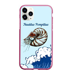 Чехол iPhone 11 Pro матовый Nautilus Pompilius океан, цвет: 3D-малиновый