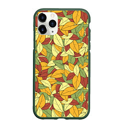 Чехол iPhone 11 Pro матовый Яркие осенние листья, цвет: 3D-темно-зеленый