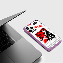 Чехол iPhone 11 Pro матовый ДОРОРО DORORO ХЯККИМАРУ, цвет: 3D-фиолетовый — фото 2