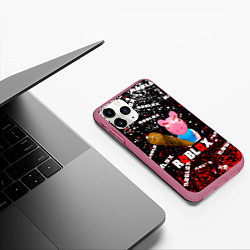 Чехол iPhone 11 Pro матовый Roblox piggyСвинка Пигги, цвет: 3D-малиновый — фото 2
