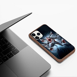 Чехол iPhone 11 Pro матовый АКУЛА МОНСТР, цвет: 3D-коричневый — фото 2