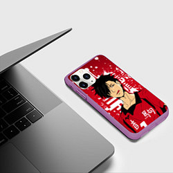 Чехол iPhone 11 Pro матовый Куроо Тецуро, Haikyuu!!,, цвет: 3D-фиолетовый — фото 2