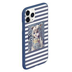 Чехол iPhone 11 Pro матовый Иллюстрация Кукла Блайз, цвет: 3D-тёмно-синий — фото 2
