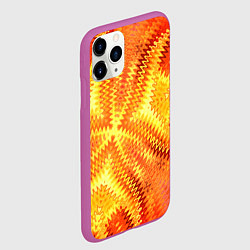 Чехол iPhone 11 Pro матовый Желто-оранжевая абстракция, цвет: 3D-фиолетовый — фото 2