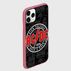 Чехол iPhone 11 Pro матовый AC DC HIGH VOLTAGE, цвет: 3D-малиновый — фото 2