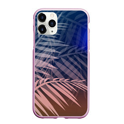 Чехол iPhone 11 Pro матовый Тропическая ночь, цвет: 3D-розовый