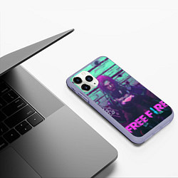 Чехол iPhone 11 Pro матовый FREE FIRE, цвет: 3D-светло-сиреневый — фото 2