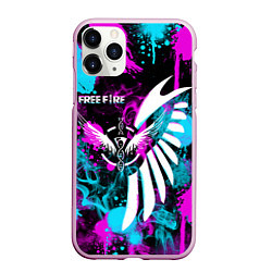 Чехол iPhone 11 Pro матовый FREE FIRE NEON, цвет: 3D-розовый