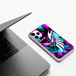 Чехол iPhone 11 Pro матовый FREE FIRE NEON, цвет: 3D-розовый — фото 2