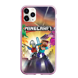 Чехол iPhone 11 Pro матовый MINECRAFT МАЙНКРАФТ Z, цвет: 3D-розовый