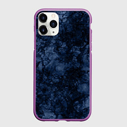 Чехол iPhone 11 Pro матовый Темно-синяя текстура камня, цвет: 3D-фиолетовый