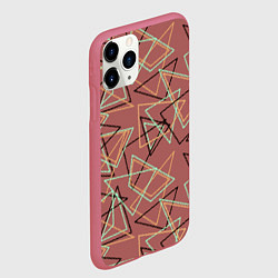 Чехол iPhone 11 Pro матовый Террактовый геометрический, цвет: 3D-малиновый — фото 2