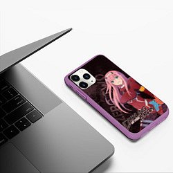 Чехол iPhone 11 Pro матовый Zero Two Любимый во Франксе, цвет: 3D-фиолетовый — фото 2