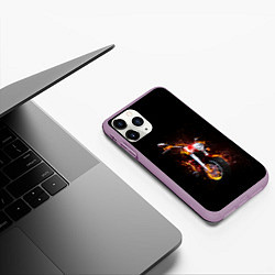 Чехол iPhone 11 Pro матовый Неудержимый огонь, цвет: 3D-сиреневый — фото 2