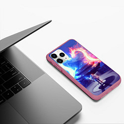 Чехол iPhone 11 Pro матовый БИТВА ДРАКОНОВ, цвет: 3D-малиновый — фото 2