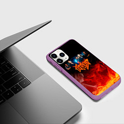 Чехол iPhone 11 Pro матовый Ария в огне, цвет: 3D-фиолетовый — фото 2