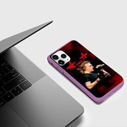 Чехол iPhone 11 Pro матовый Константин Кинчев - Алиса, цвет: 3D-фиолетовый — фото 2