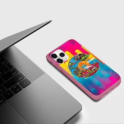 Чехол iPhone 11 Pro матовый Путешествие Colorful, цвет: 3D-малиновый — фото 2