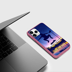 Чехол iPhone 11 Pro матовый Skateboarding, цвет: 3D-малиновый — фото 2
