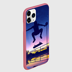 Чехол iPhone 11 Pro матовый Skateboarding, цвет: 3D-малиновый — фото 2