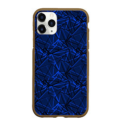 Чехол iPhone 11 Pro матовый Черно-синий геометрический