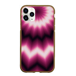 Чехол iPhone 11 Pro матовый Черно-пурпурный калейдоскоп, цвет: 3D-коричневый