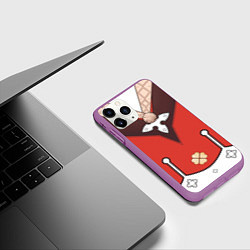 Чехол iPhone 11 Pro матовый КОСТЮМ КЛИ ГЕНШИН ИМПАКТ, цвет: 3D-фиолетовый — фото 2