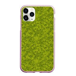 Чехол iPhone 11 Pro матовый Зеленый мраморный узор, цвет: 3D-розовый