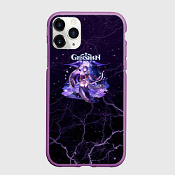 Чехол iPhone 11 Pro матовый Genshin Impact - Raiden Shogun