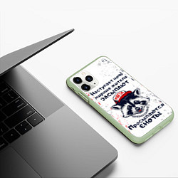 Чехол iPhone 11 Pro матовый ЕНОТОМАФИЯ MAFIA COON Z, цвет: 3D-салатовый — фото 2