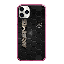 Чехол iPhone 11 Pro матовый MERCEDES LOGO BRONZE